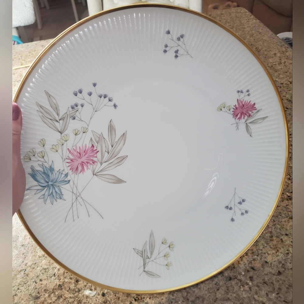 Vintage Thomas Rosenthal Germany Plate, ivory , floral , Bavaria